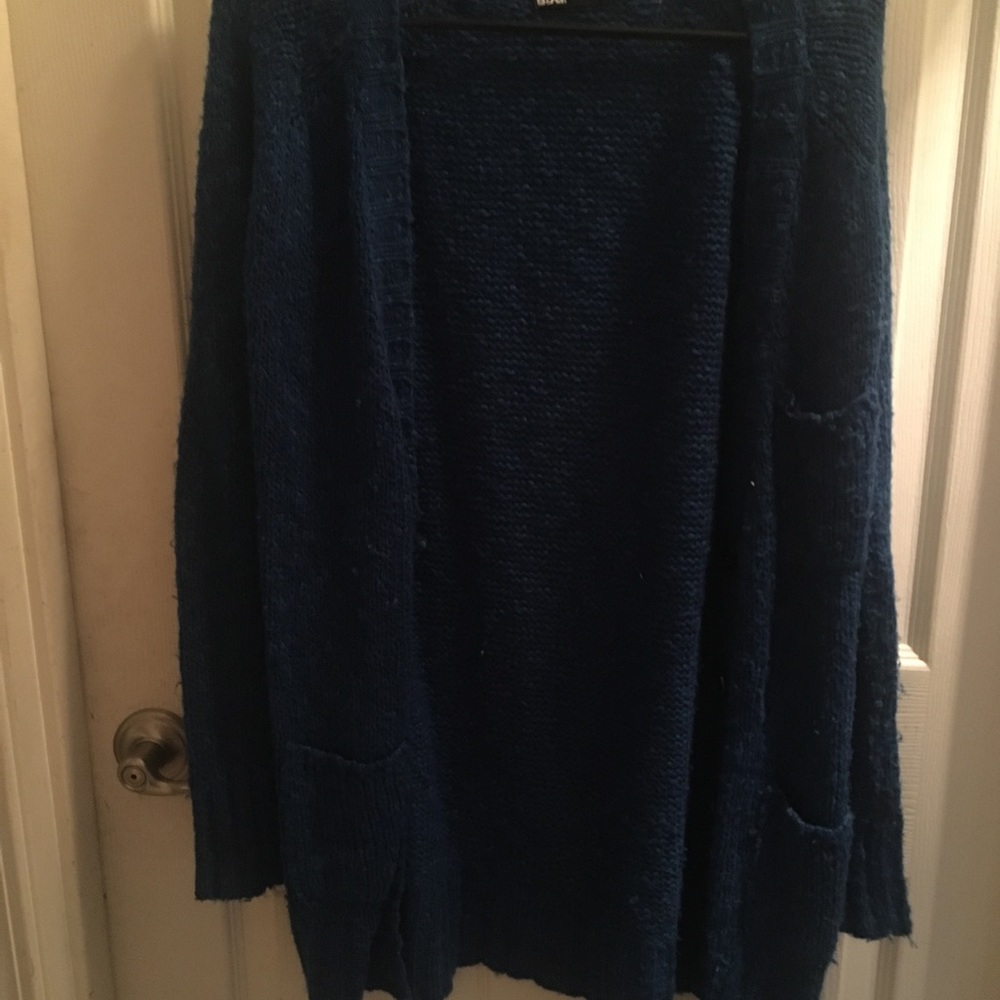 Royal Blue Cardigan Sweater - Picture 1 of 2